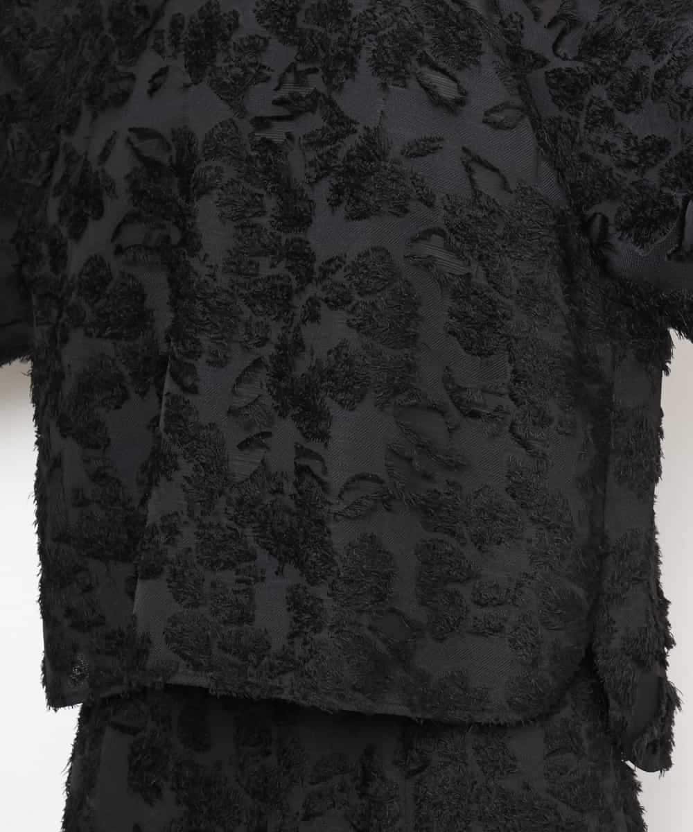 FMBHD05230 MICHEL KLEIN(ミッシェルクラン) [セットアップ対応]フラワージャカードブラウス ブラック