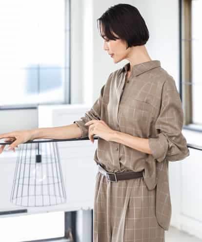 FMBJD01280  [セットアップ対応]ラメチェックオーバーシャツ