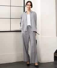 FMBJD01280 MICHEL KLEIN(ミッシェルクラン) [セットアップ対応]ラメチェックオーバーシャツ ベージュ