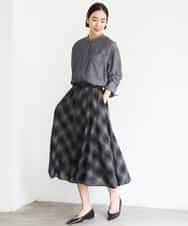 FMBJD02260 MICHEL KLEIN(ミッシェルクラン) シアーシャンブレーバンドカラーシャツ ブラック