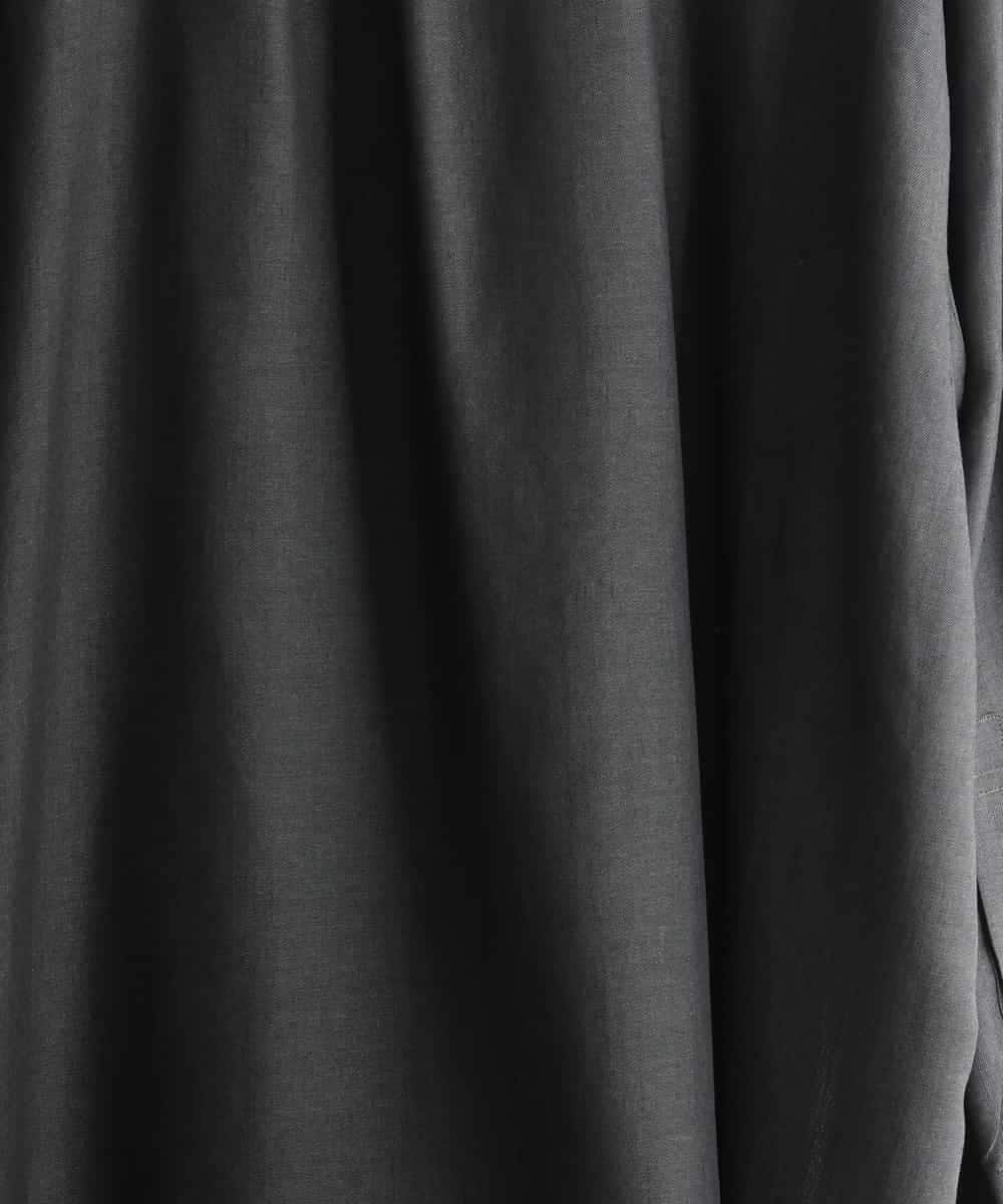 FMBJD02260 MICHEL KLEIN(ミッシェルクラン) シアーシャンブレーバンドカラーシャツ ブラック