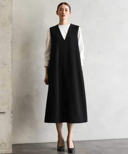 FMEAG23360 MICHEL KLEIN [セットアップ対応]Vネックノースリーブワンピース