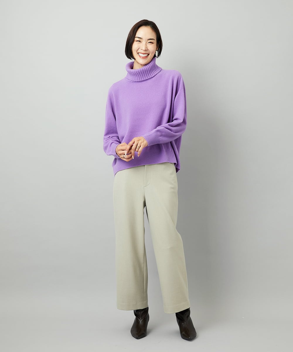 FMFAD28230 MICHEL KLEIN(ミッシェルクラン) ハイネックニット ブルー