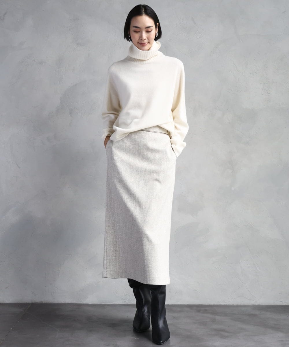 FMFAD28230 MICHEL KLEIN(ミッシェルクラン) ハイネックニット ブルー