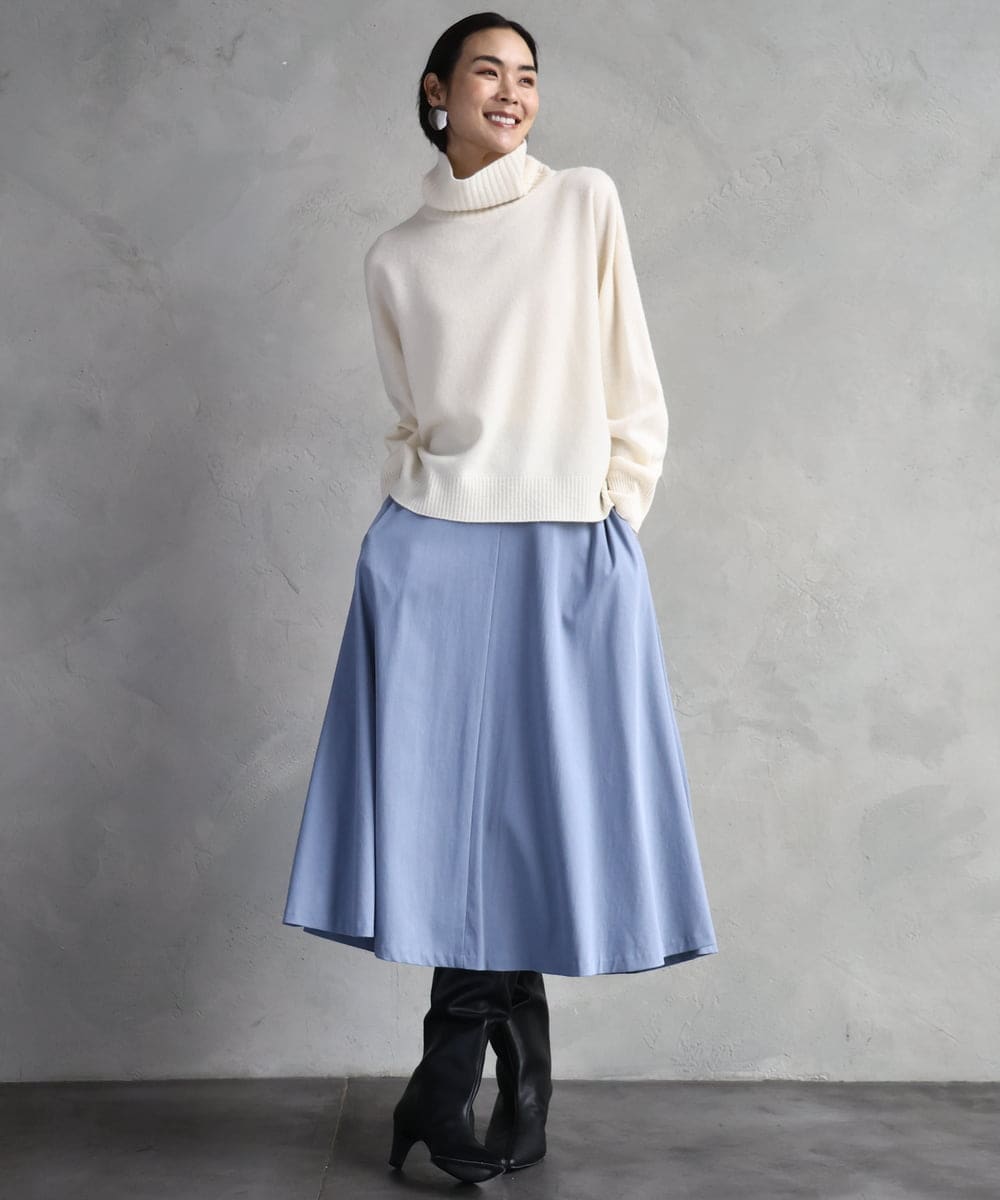 FMFAD28230 MICHEL KLEIN(ミッシェルクラン) ハイネックニット ブルー