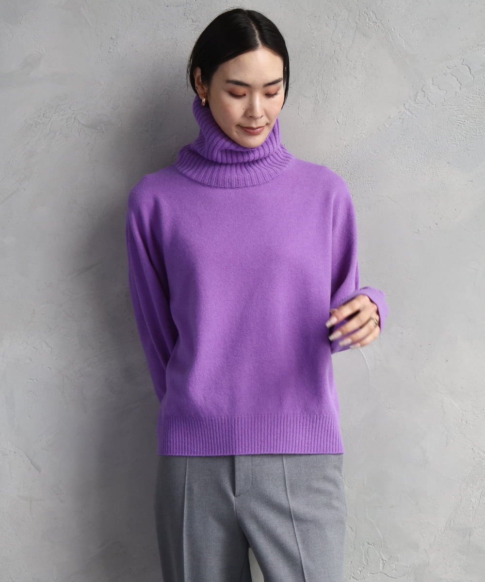 FMFAD28230 MICHEL KLEIN(ミッシェルクラン) ハイネックニット ブルー