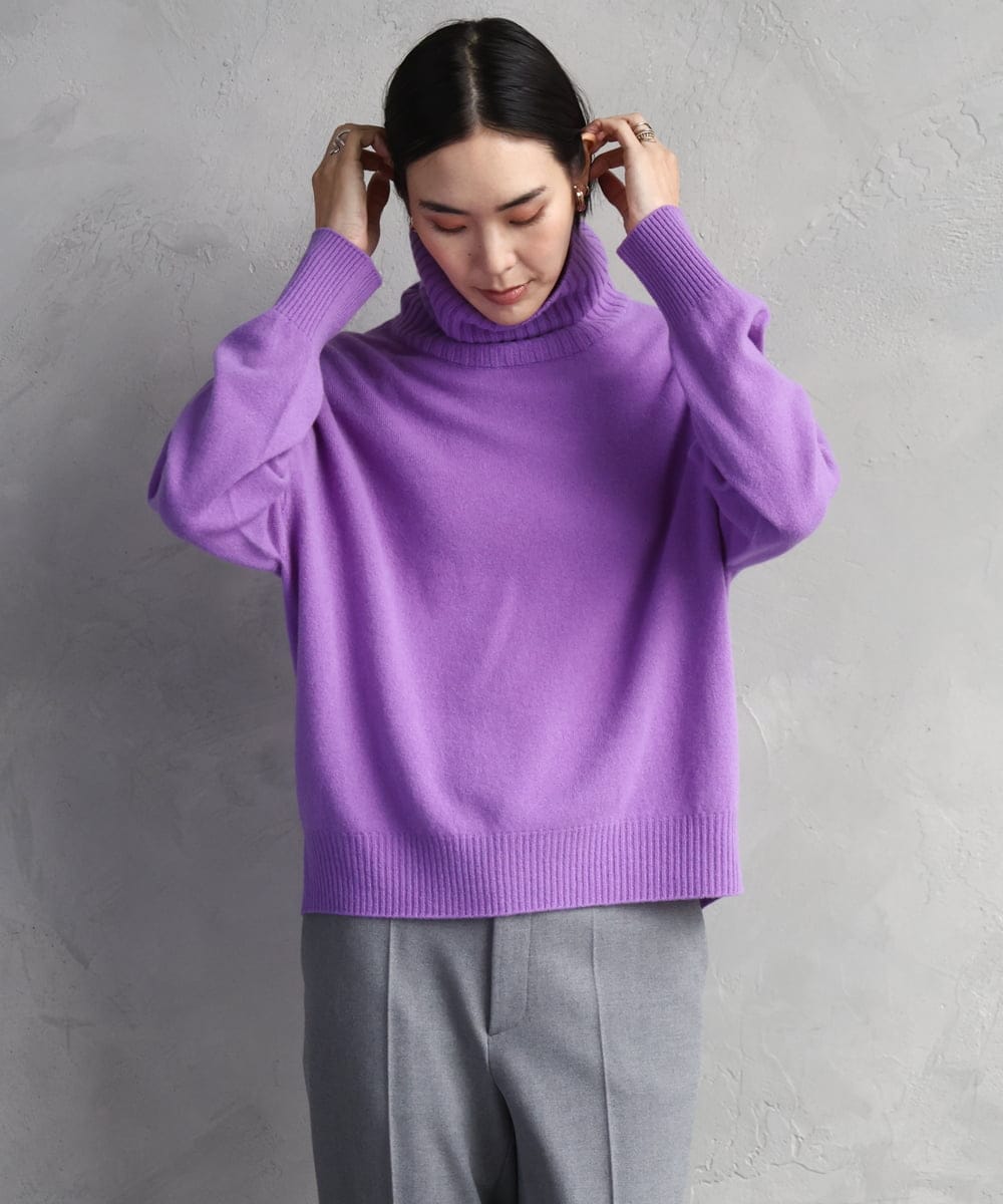 FMFAD28230 MICHEL KLEIN(ミッシェルクラン) ハイネックニット ブルー