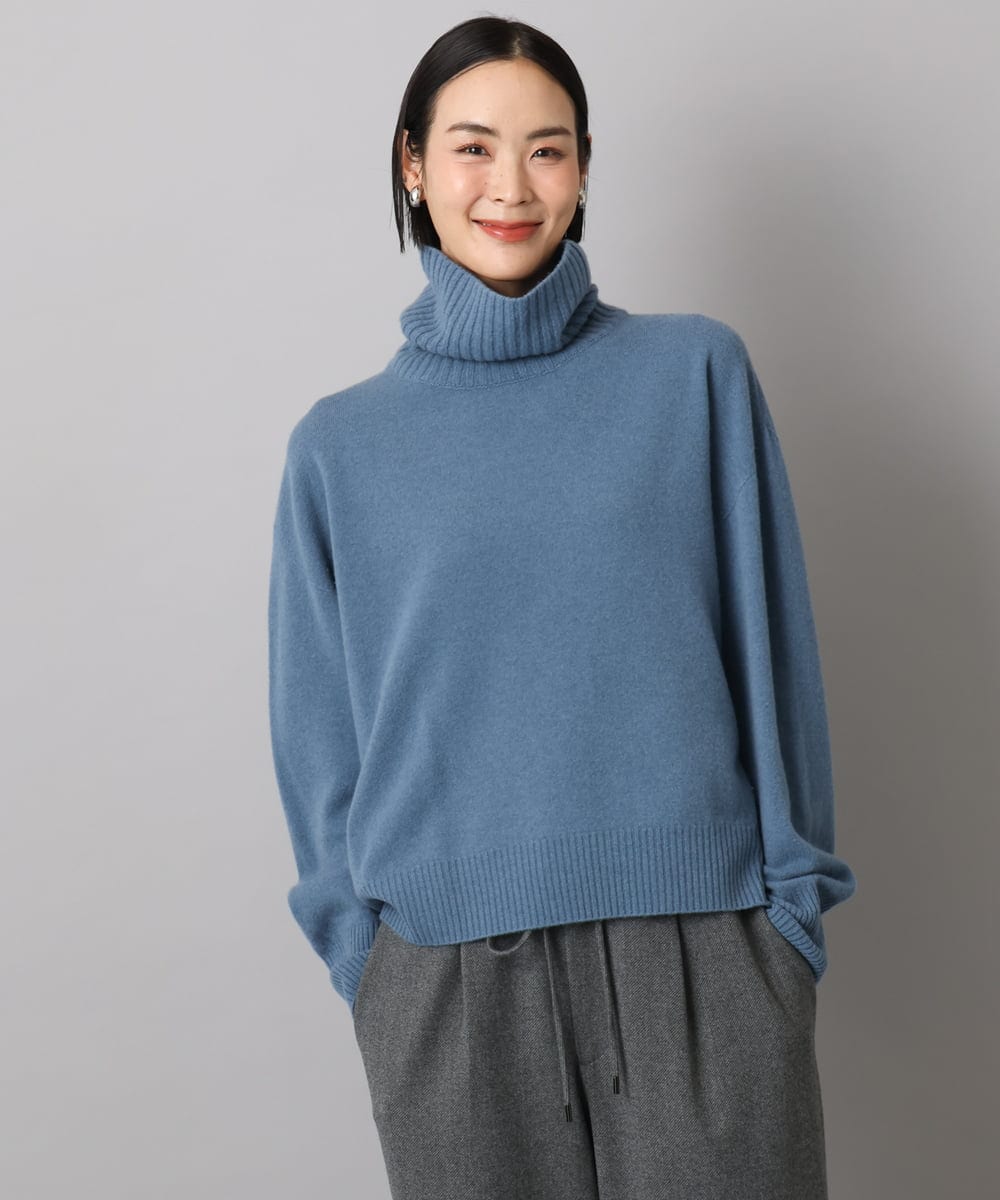 FMFAD28230 MICHEL KLEIN(ミッシェルクラン) ハイネックニット ブルー