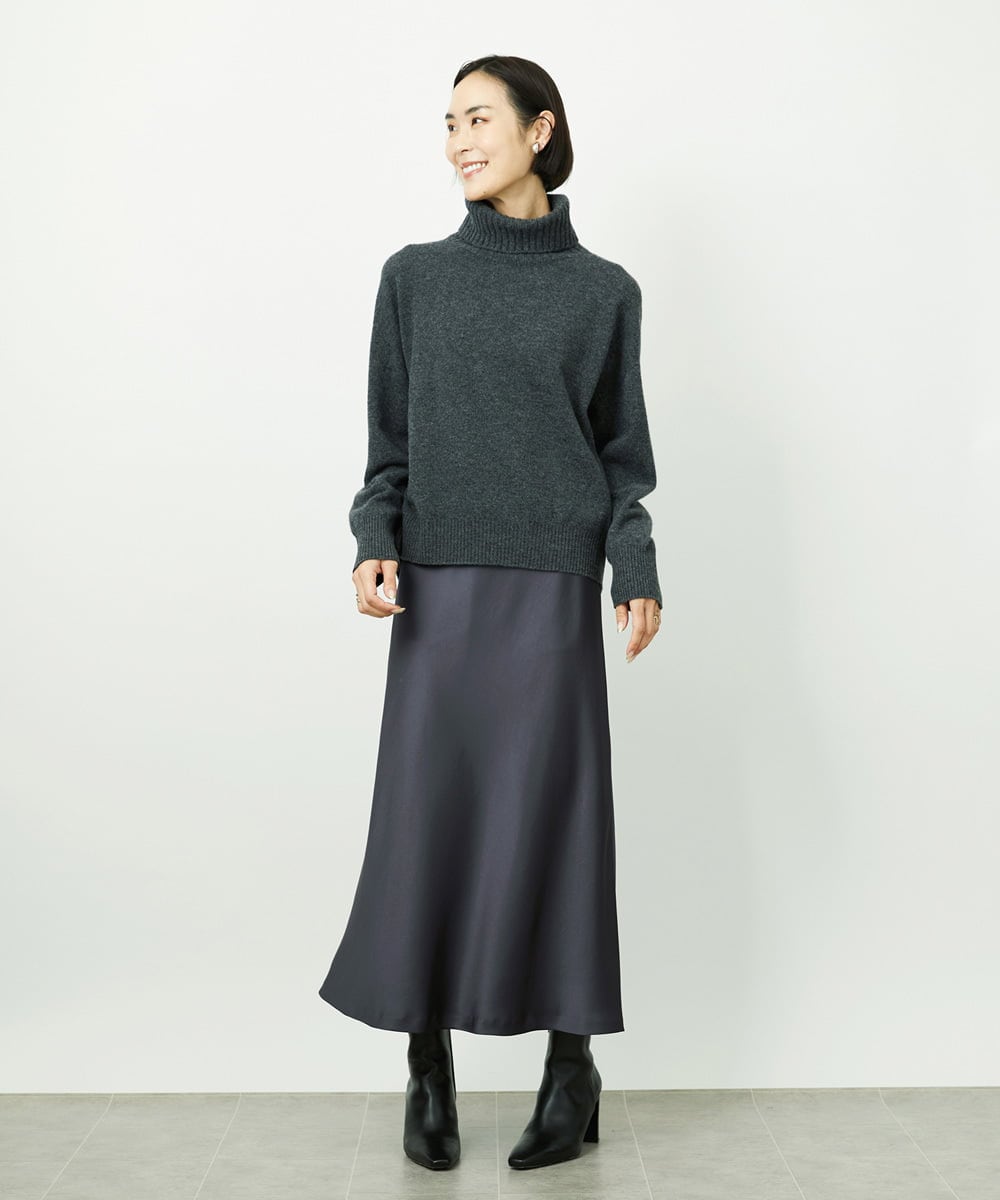 FMFAD28230 MICHEL KLEIN(ミッシェルクラン) ハイネックニット ブルー