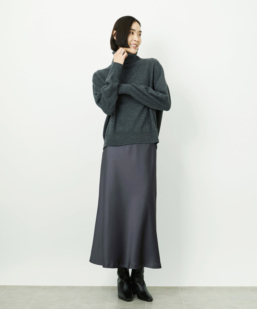 FMFAD28230 MICHEL KLEIN(ミッシェルクラン) ハイネックニット ブルー