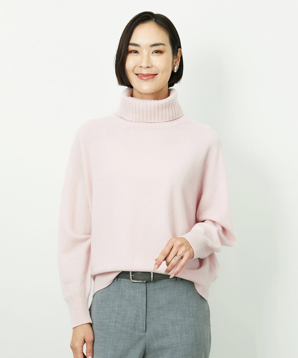 FMFAD28230 MICHEL KLEIN(ミッシェルクラン) ハイネックニット ブルー