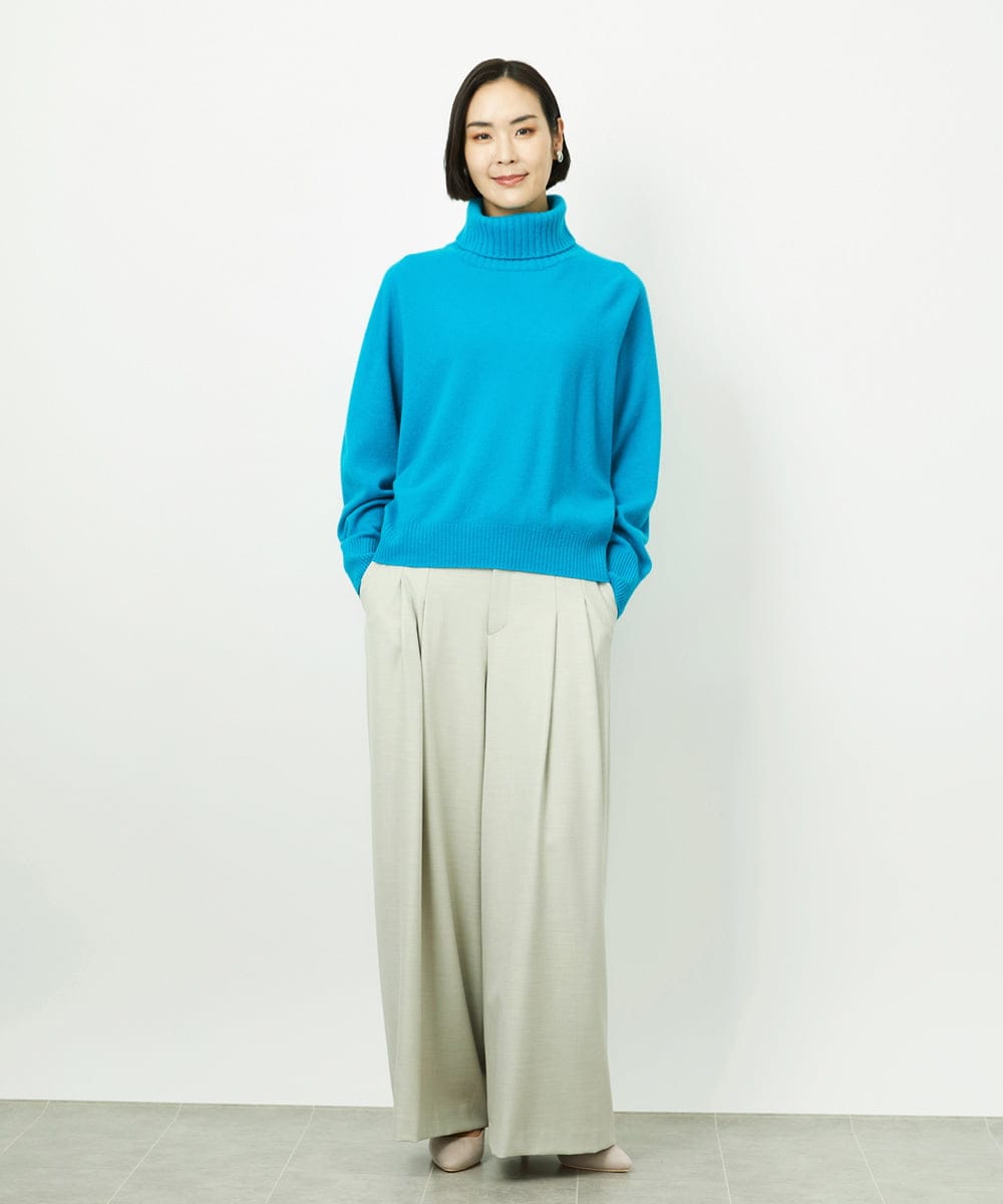 FMFAD28230 MICHEL KLEIN(ミッシェルクラン) ハイネックニット ブルー