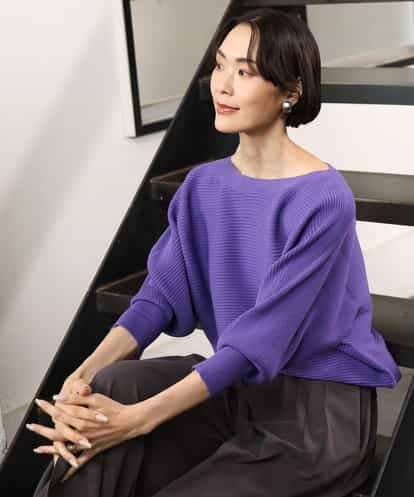 FMFAG17190 MICHEL KLEIN [定番人気]ホールガーメント(R)ドルマンスリーブニット(7分袖)
