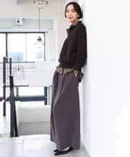 FMFAG32240 MICHEL KLEIN(ミッシェルクラン) ハーフジップニットプルオーバー ブルー