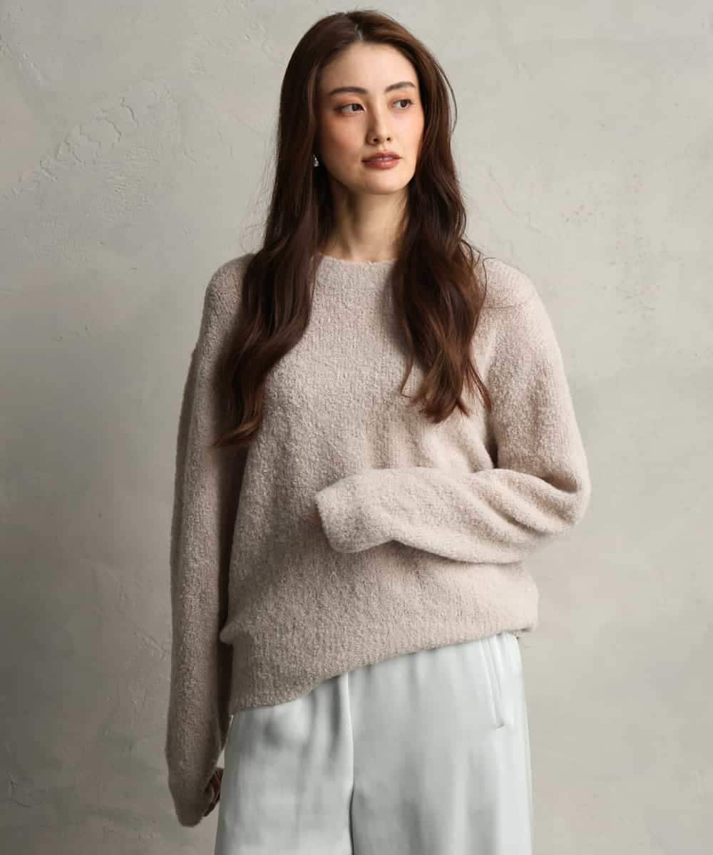 FMFAG51240 MICHEL KLEIN(ミッシェルクラン) アルパカブークレニット ベージュ