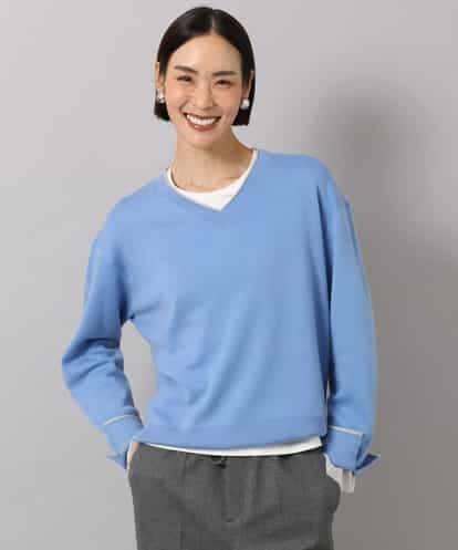 FMFAG52210  バイカラーVネックニット