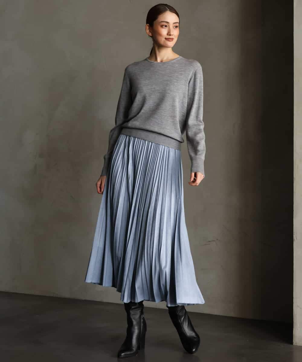 FMFAG55220 MICHEL KLEIN(ミッシェルクラン) [アンサンブル対応]クルーネックニット ラベンダー