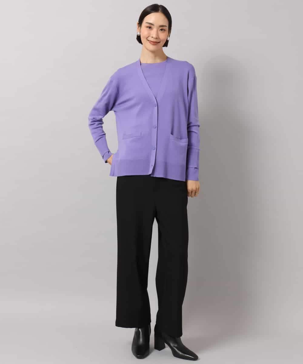 FMFAG55220 MICHEL KLEIN(ミッシェルクラン) [アンサンブル対応]クルーネックニット ラベンダー