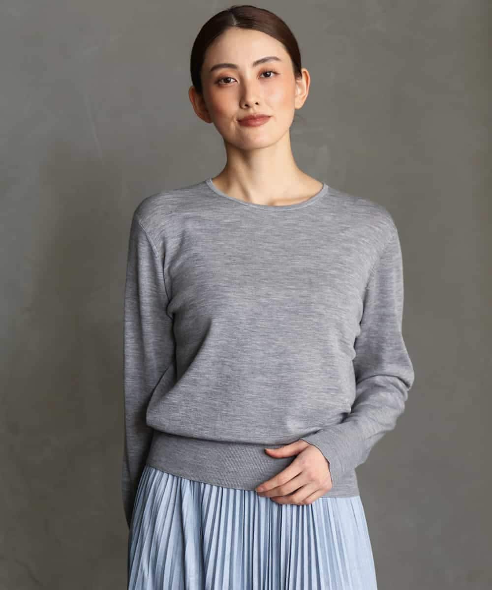 FMFAG55220 MICHEL KLEIN(ミッシェルクラン) [アンサンブル対応]クルーネックニット グレー