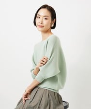 FMFDD17190 MICHEL KLEIN(ミッシェルクラン) [定番人気]ホールガーメント(R)ドルマンスリーブニット グリーン