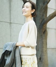 FMFDD17190 MICHEL KLEIN(ミッシェルクラン) [定番人気]ホールガーメント(R)ドルマンスリーブニット アイボリー
