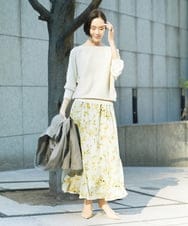 FMFDD17190 MICHEL KLEIN(ミッシェルクラン) [定番人気]ホールガーメント(R)ドルマンスリーブニット アイボリー
