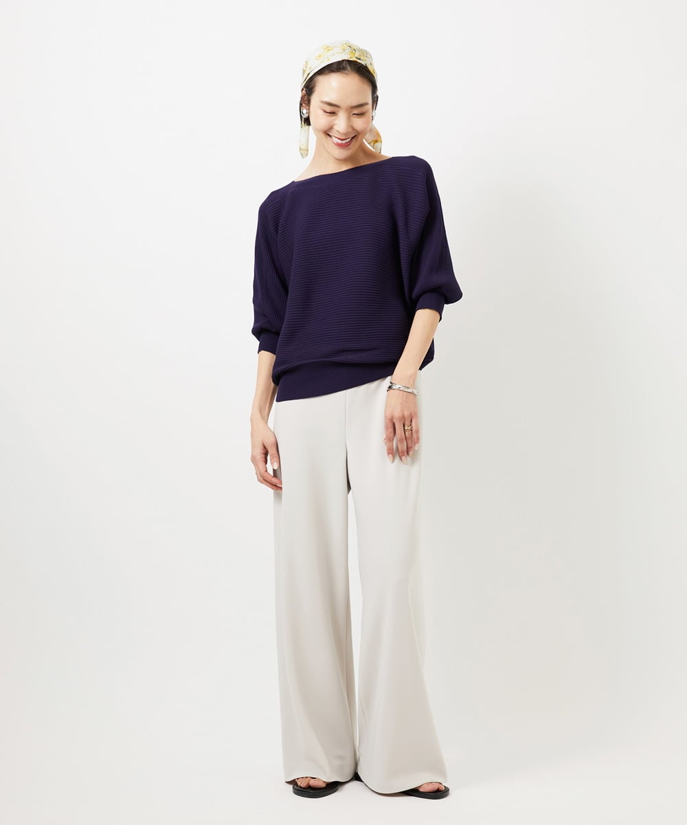 FMFDD17190 MICHEL KLEIN(ミッシェルクラン) [定番人気]ホールガーメント(R)ドルマンスリーブニット アイボリー