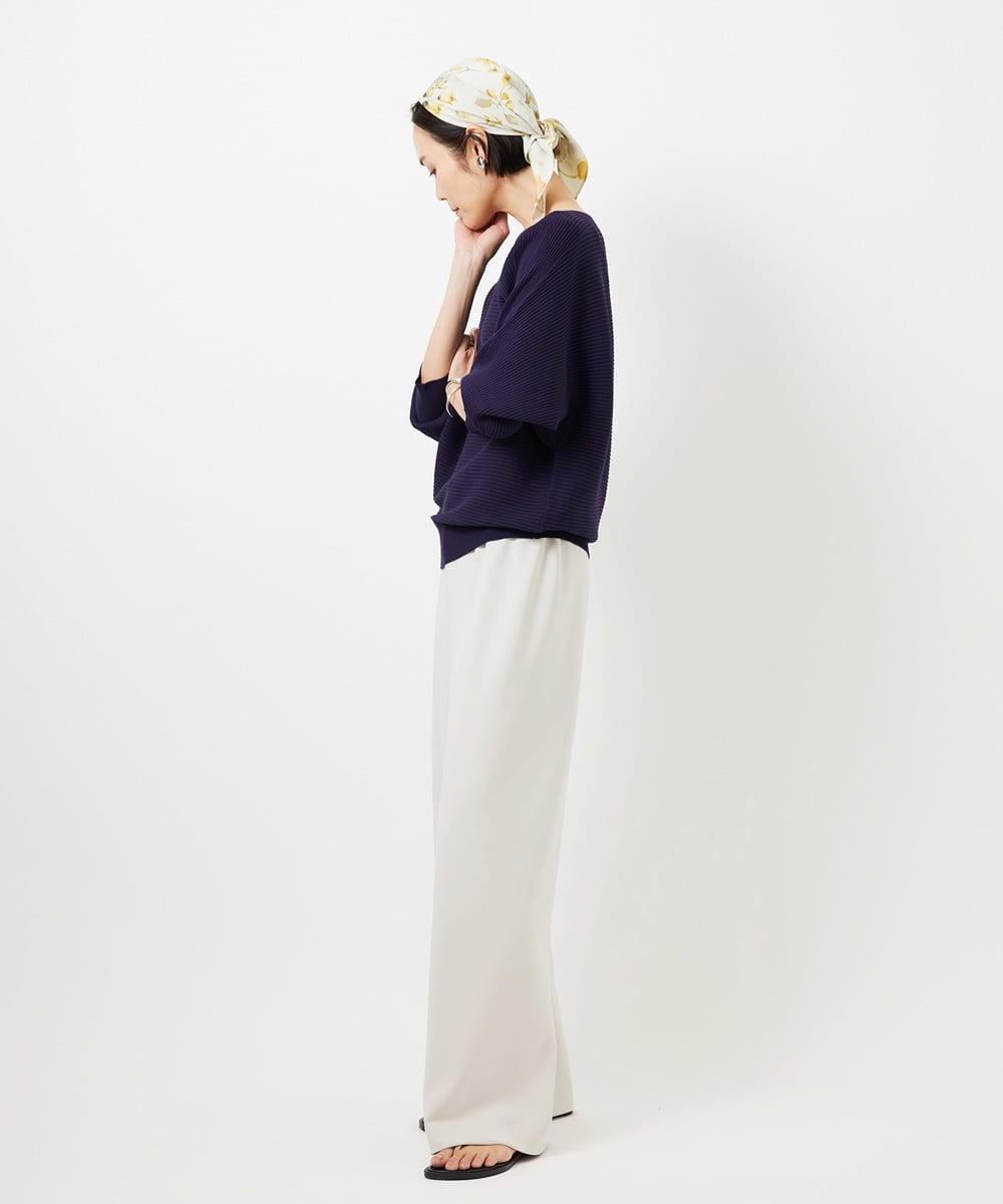 FMFDD17190 MICHEL KLEIN(ミッシェルクラン) [定番人気]ホールガーメント(R)ドルマンスリーブニット アイボリー
