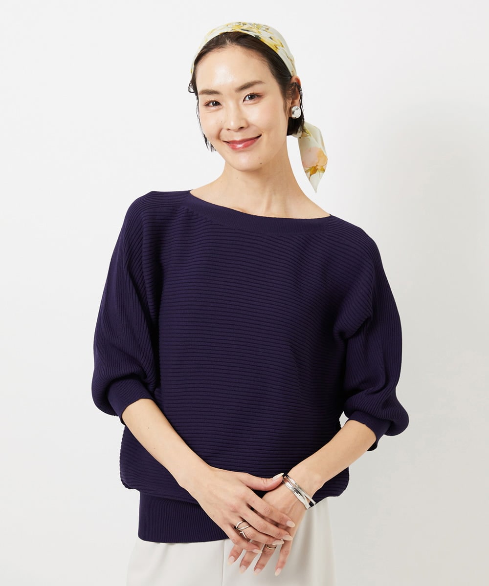 FMFDD17190 MICHEL KLEIN(ミッシェルクラン) [定番人気]ホールガーメント(R)ドルマンスリーブニット アイボリー