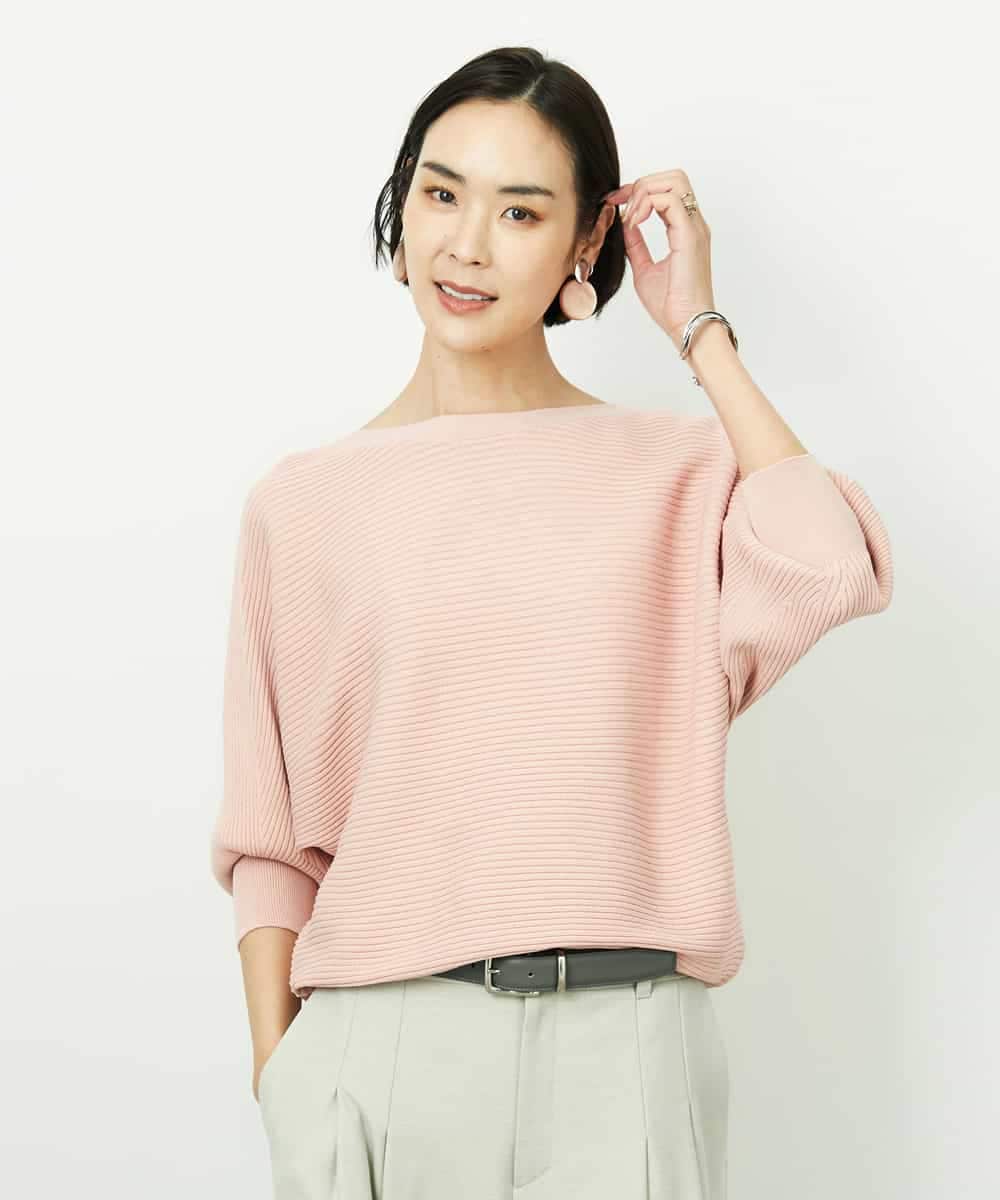 FMFDD17190 MICHEL KLEIN(ミッシェルクラン) [定番人気]ホールガーメント(R)ドルマンスリーブニット ピンク