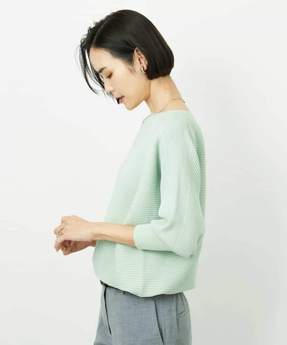 FMFDD17190 MICHEL KLEIN(ミッシェルクラン) [定番人気]ホールガーメント(R)ドルマンスリーブニット グリーン