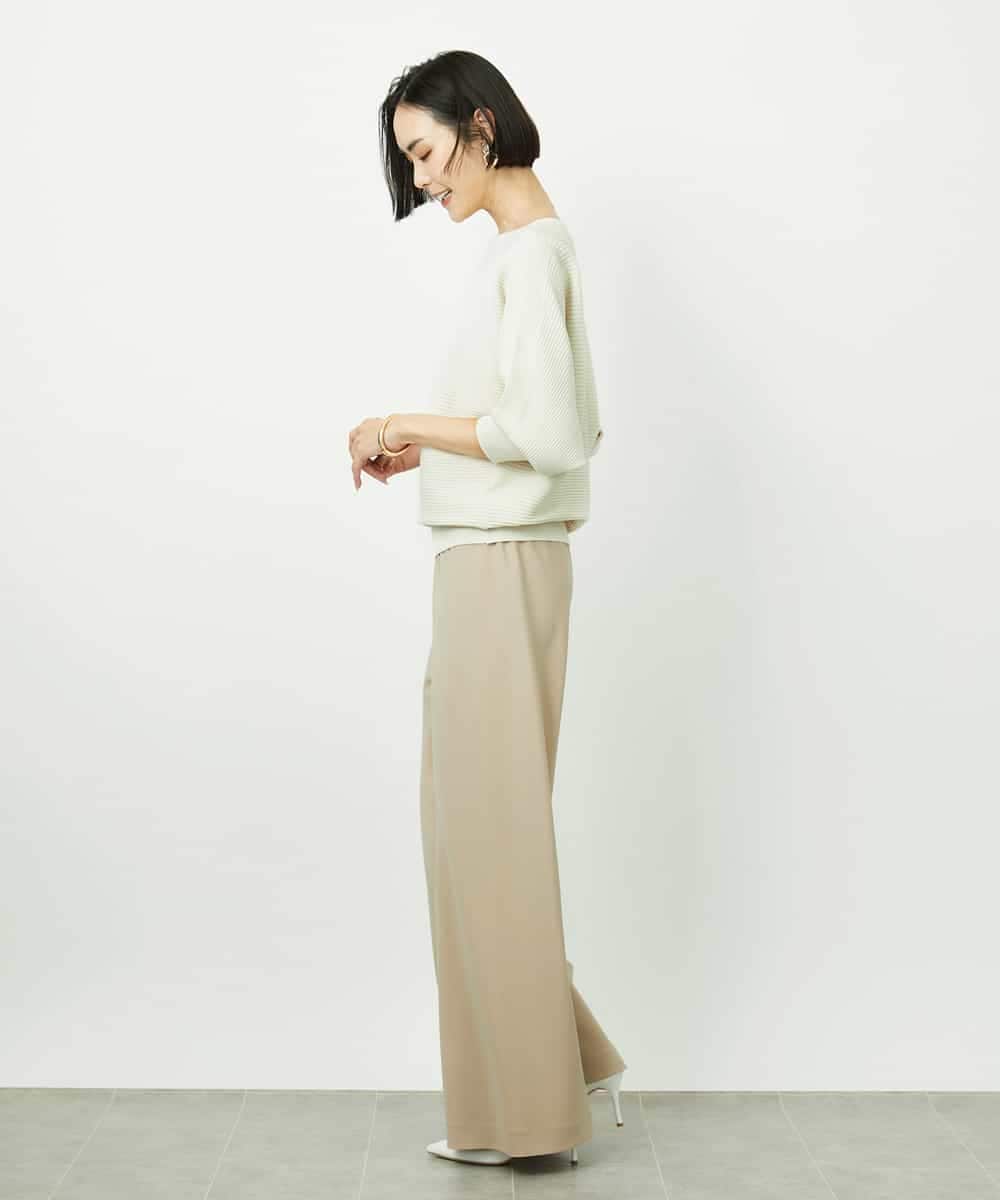 FMFDD17190 MICHEL KLEIN(ミッシェルクラン) [定番人気]ホールガーメント(R)ドルマンスリーブニット アイボリー