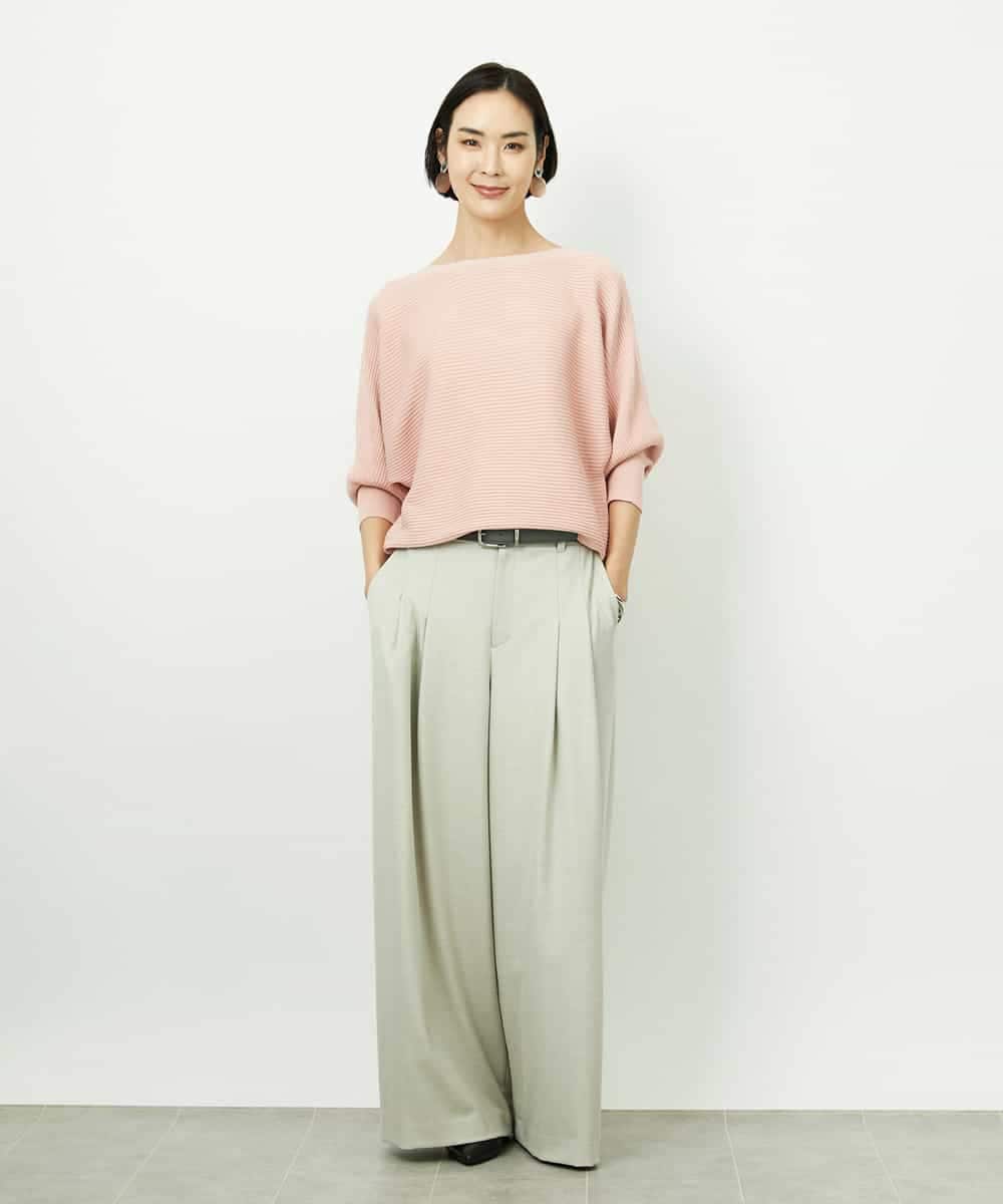 FMFDD17190 MICHEL KLEIN(ミッシェルクラン) [定番人気]ホールガーメント(R)ドルマンスリーブニット アイボリー