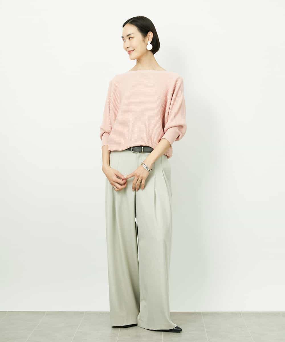 FMFDD17190 MICHEL KLEIN(ミッシェルクラン) [定番人気]ホールガーメント(R)ドルマンスリーブニット アイボリー