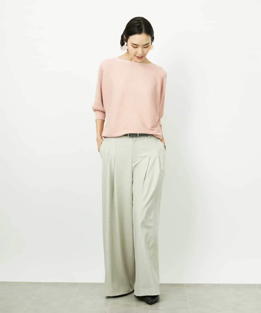 FMFDD17190 MICHEL KLEIN(ミッシェルクラン) [定番人気]ホールガーメント(R)ドルマンスリーブニット アイボリー