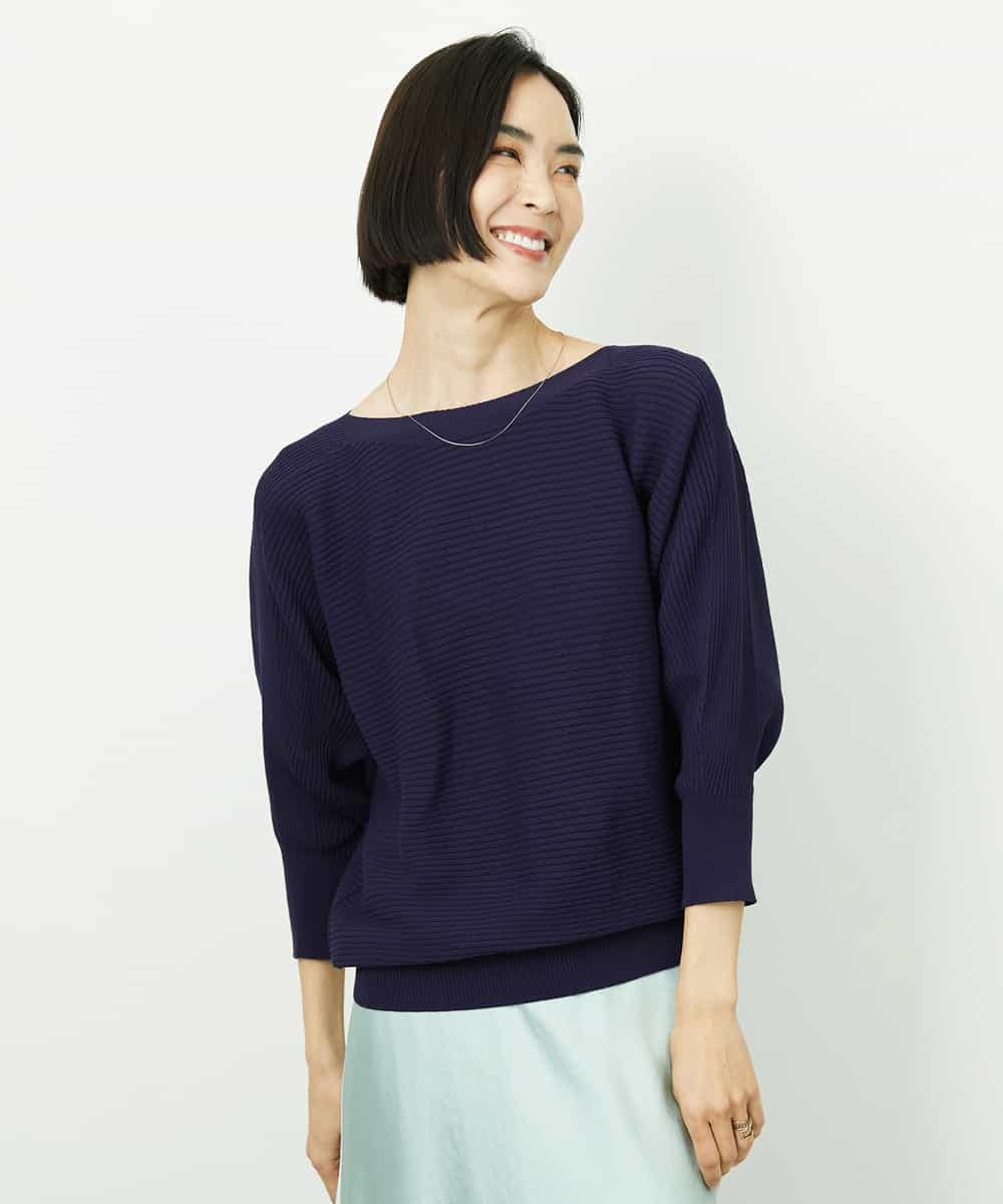 FMFDD17190 MICHEL KLEIN(ミッシェルクラン) [定番人気]ホールガーメント(R)ドルマンスリーブニット アイボリー