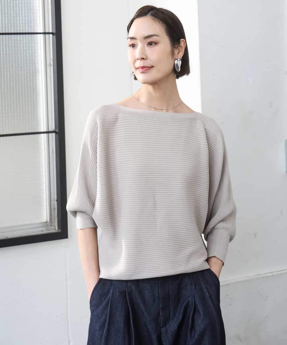 FMFDD17190 MICHEL KLEIN(ミッシェルクラン) [定番人気]ホールガーメント(R)ドルマンスリーブニット ベージュ
