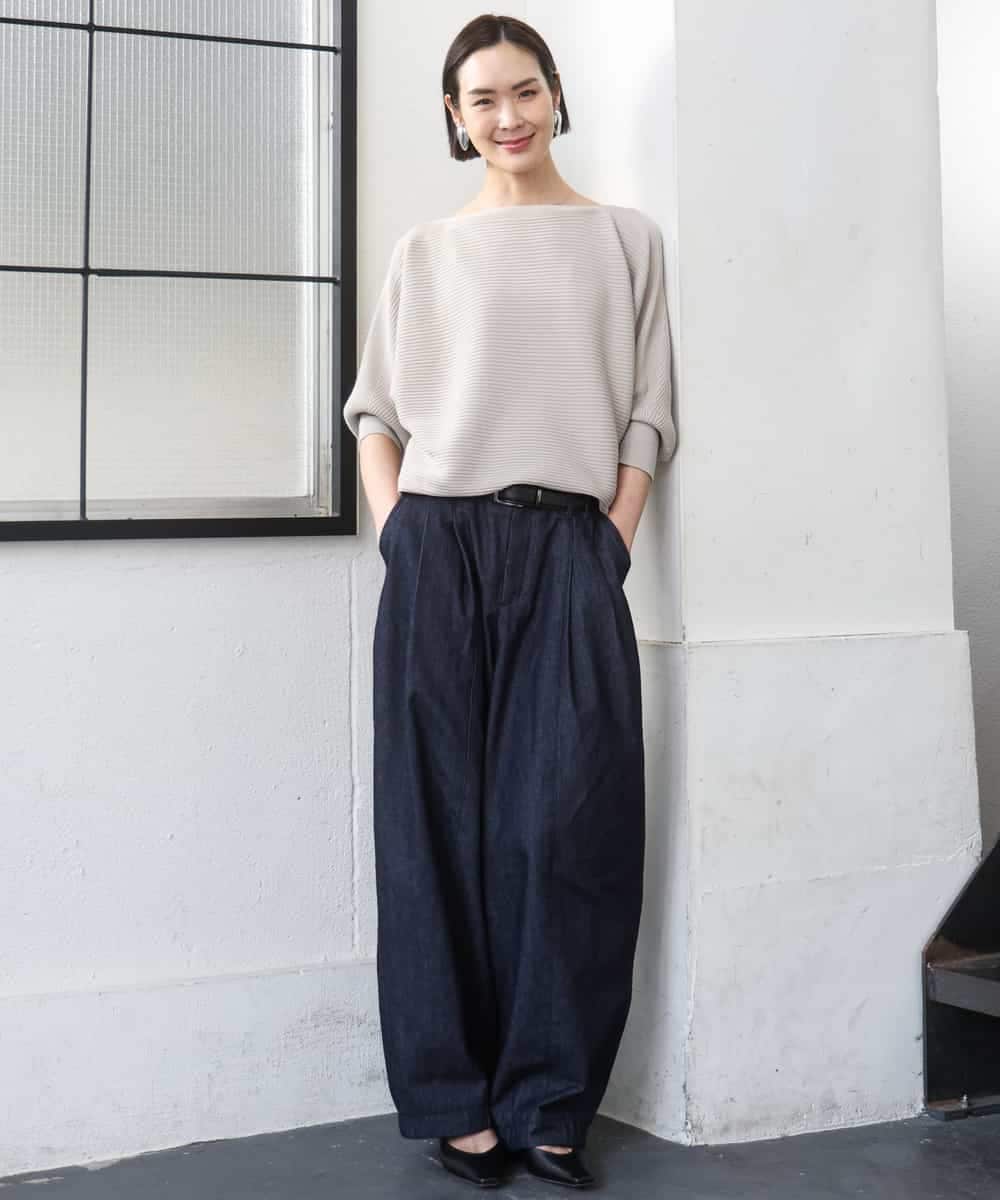 FMFDD17190 MICHEL KLEIN(ミッシェルクラン) [定番人気]ホールガーメント(R)ドルマンスリーブニット ベージュ