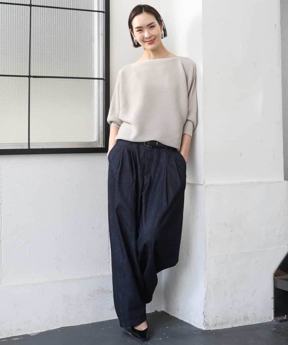 FMFDD17190 MICHEL KLEIN(ミッシェルクラン) [定番人気]ホールガーメント(R)ドルマンスリーブニット ベージュ