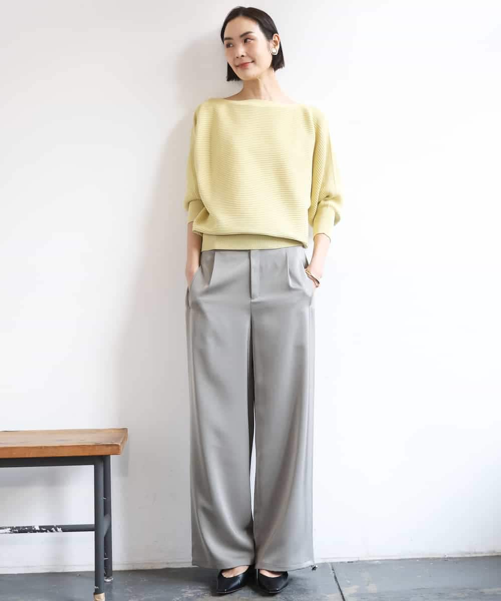 FMFDD17190 MICHEL KLEIN(ミッシェルクラン) [定番人気]ホールガーメント(R)ドルマンスリーブニット ベージュ
