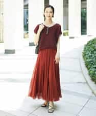 FMFGD02190 MICHEL KLEIN(ミッシェルクラン) ホールガーメント(R)Vネックラメニット パープル