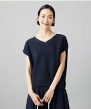 FMFGD02190 MICHEL KLEIN(ミッシェルクラン) ホールガーメント(R)Vネックラメニット パープル