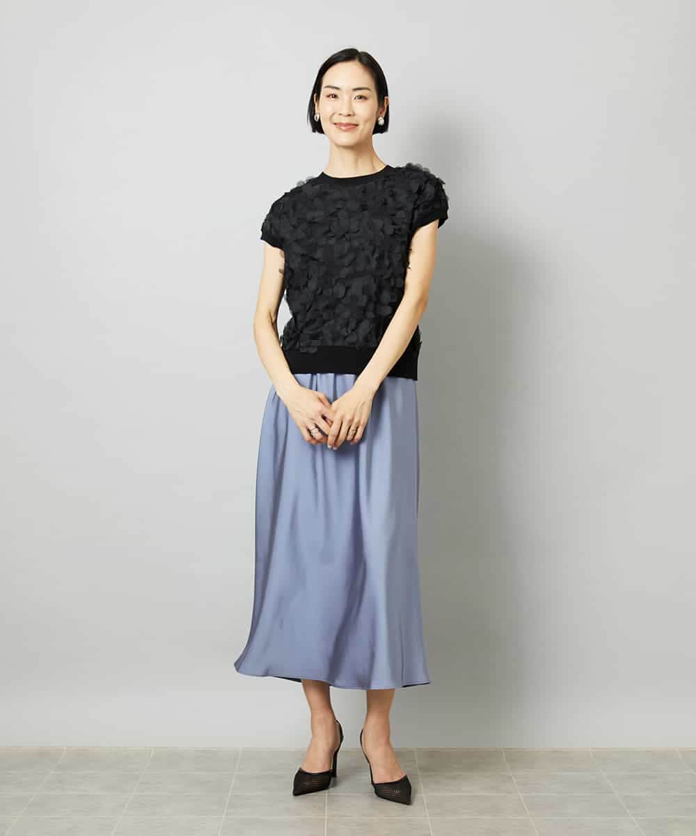 FMFHD01230 MICHEL KLEIN(ミッシェルクラン) サークルチュールプルオーバー グリーン
