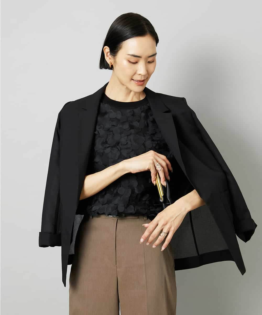 FMFHD01230 MICHEL KLEIN(ミッシェルクラン) サークルチュールプルオーバー グリーン