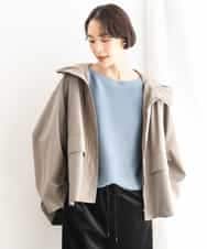 FMJAG01490 MICHEL KLEIN(ミッシェルクラン) 2WAYフードアウター ベージュ