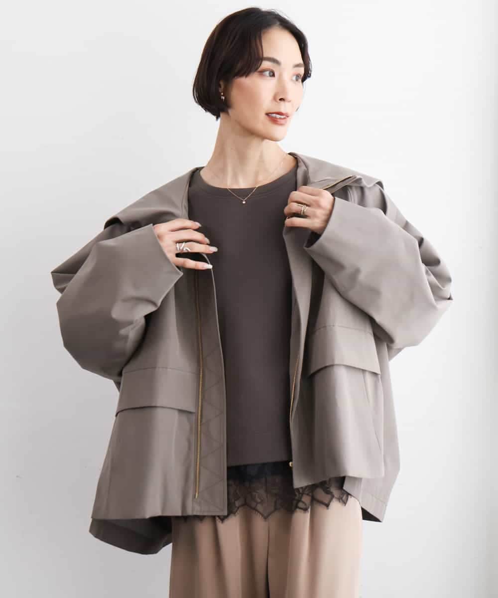 FMJAG01490 MICHEL KLEIN(ミッシェルクラン) 2WAYフードアウター ベージュ
