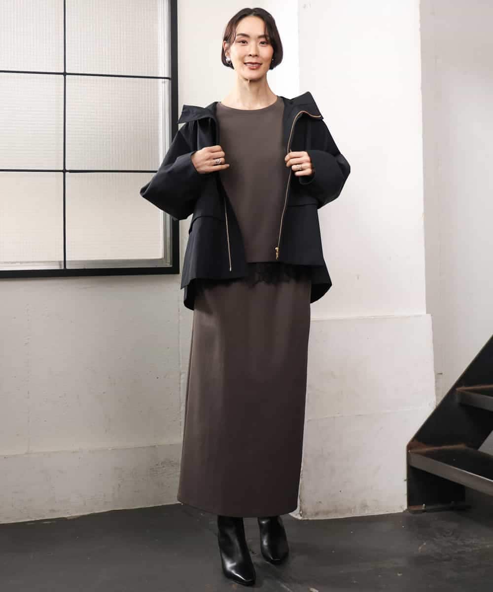 FMJAG01490 MICHEL KLEIN(ミッシェルクラン) 2WAYフードアウター ベージュ