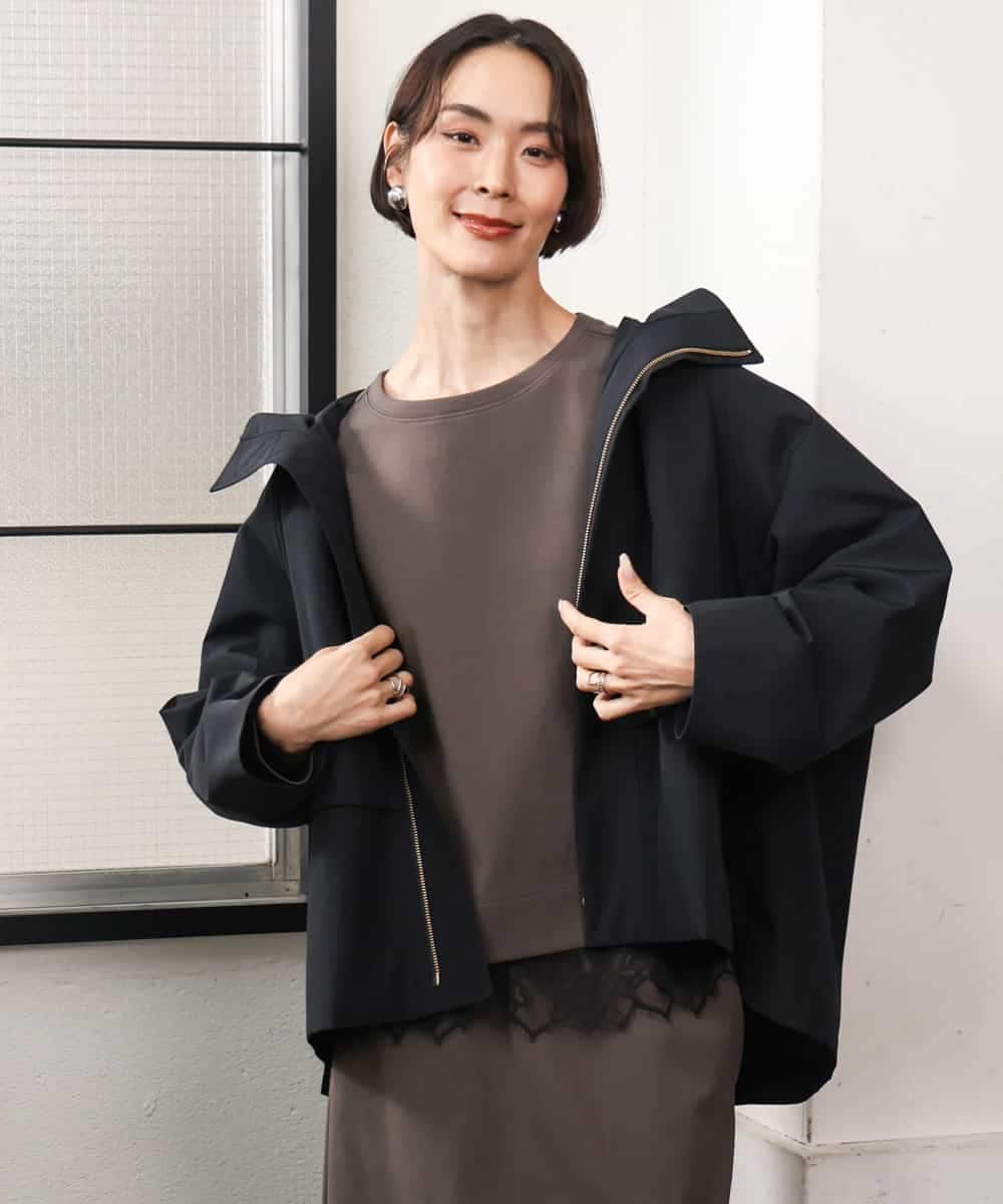 FMJAG01490 MICHEL KLEIN(ミッシェルクラン) 2WAYフードアウター ブラック