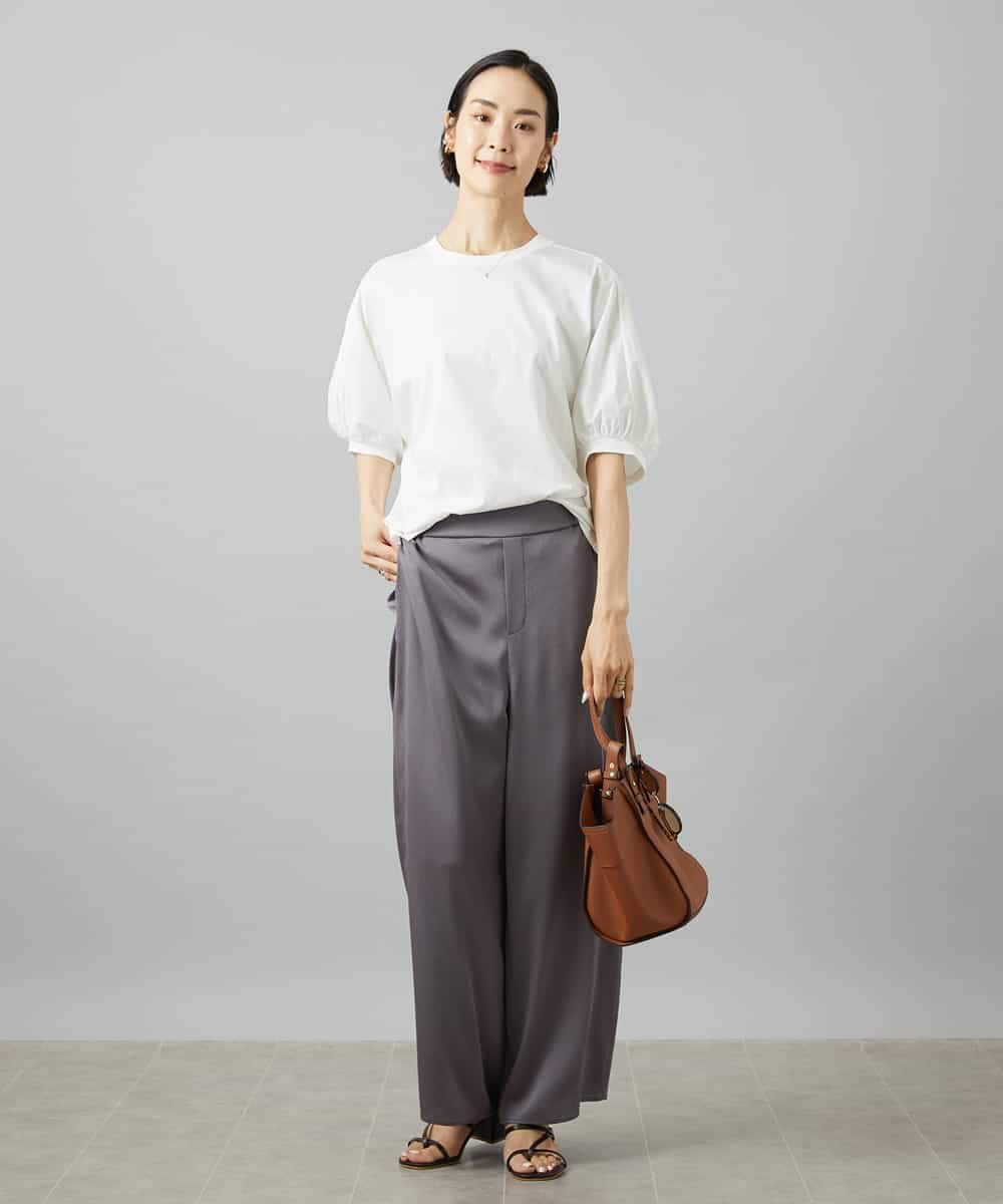 FMKGD01150 MICHEL KLEIN(ミッシェルクラン) 袖ギャザープルオーバー パープル