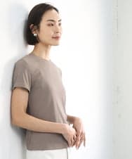 FMKGD07120 MICHEL KLEIN(ミッシェルクラン) [遮熱効果素材]クリーンシルエットTシャツ カーキ
